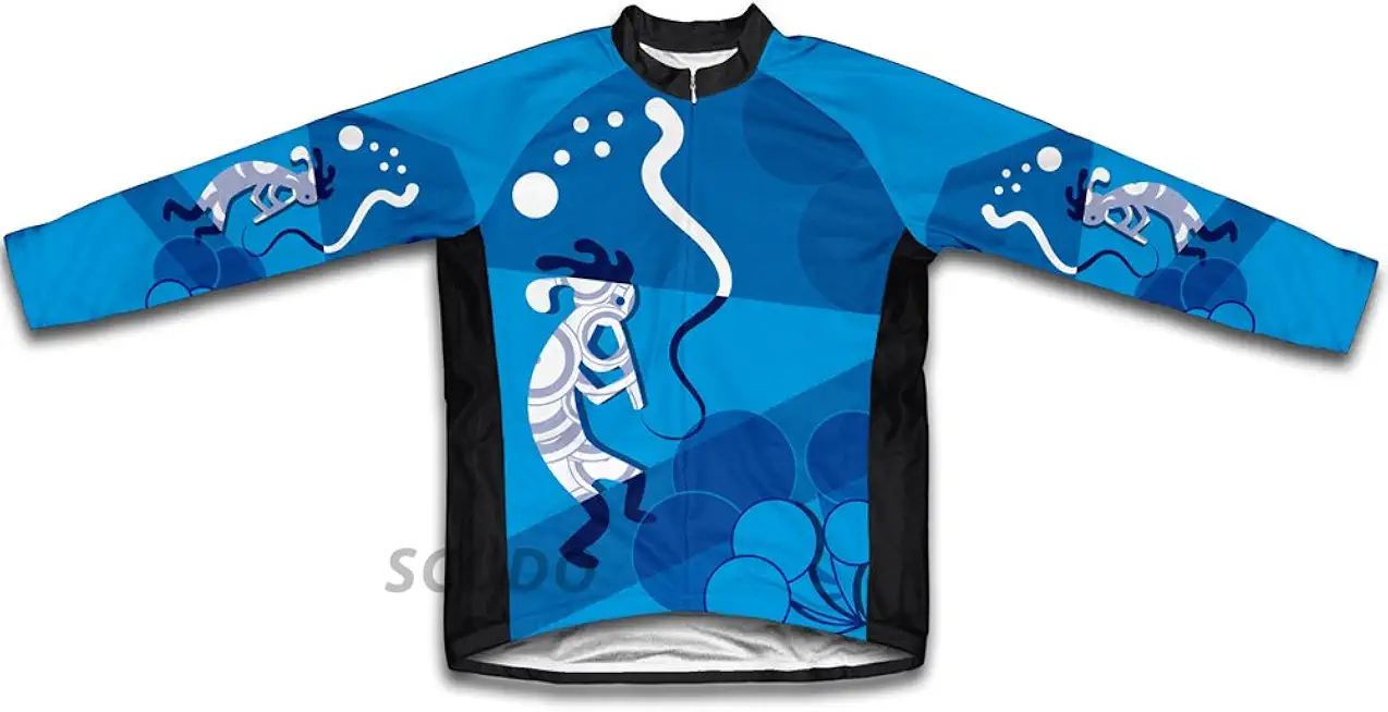 ScudoPro Blue Swirl Musician Winter Thermal Cycling Jersey for Men