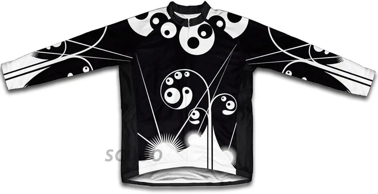 ScudoPro Black Swirls Winter Thermal Cycling Jersey for Men
