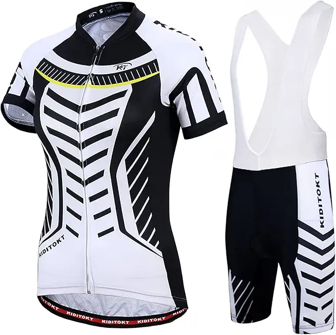 Women's Cycling Clothing Set Breathable Short Sleeve with Pockets Jersey and 3D Padded Bib Pants Sets