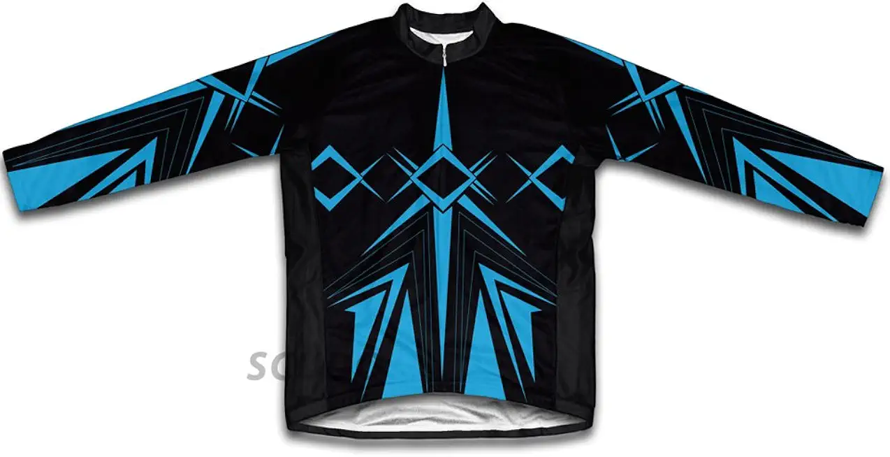 ScudoPro Blue Jet Winter Thermal Cycling Jersey for Men