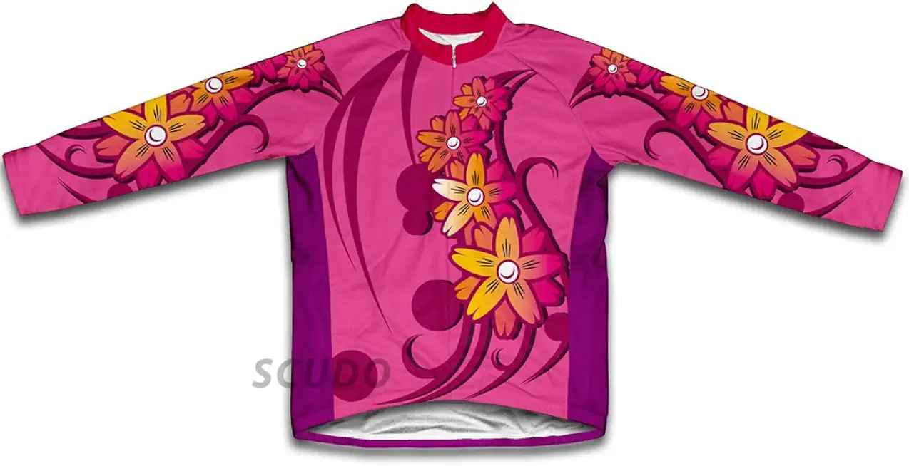 ScudoPro Pink Blosom Winter Thermal Cycling Jersey for Women