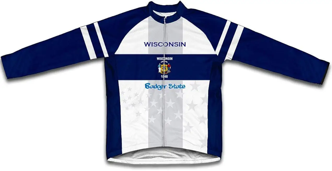 ScudoPro Wisconsin Flag Winter Thermal Cycling Jersey for Women