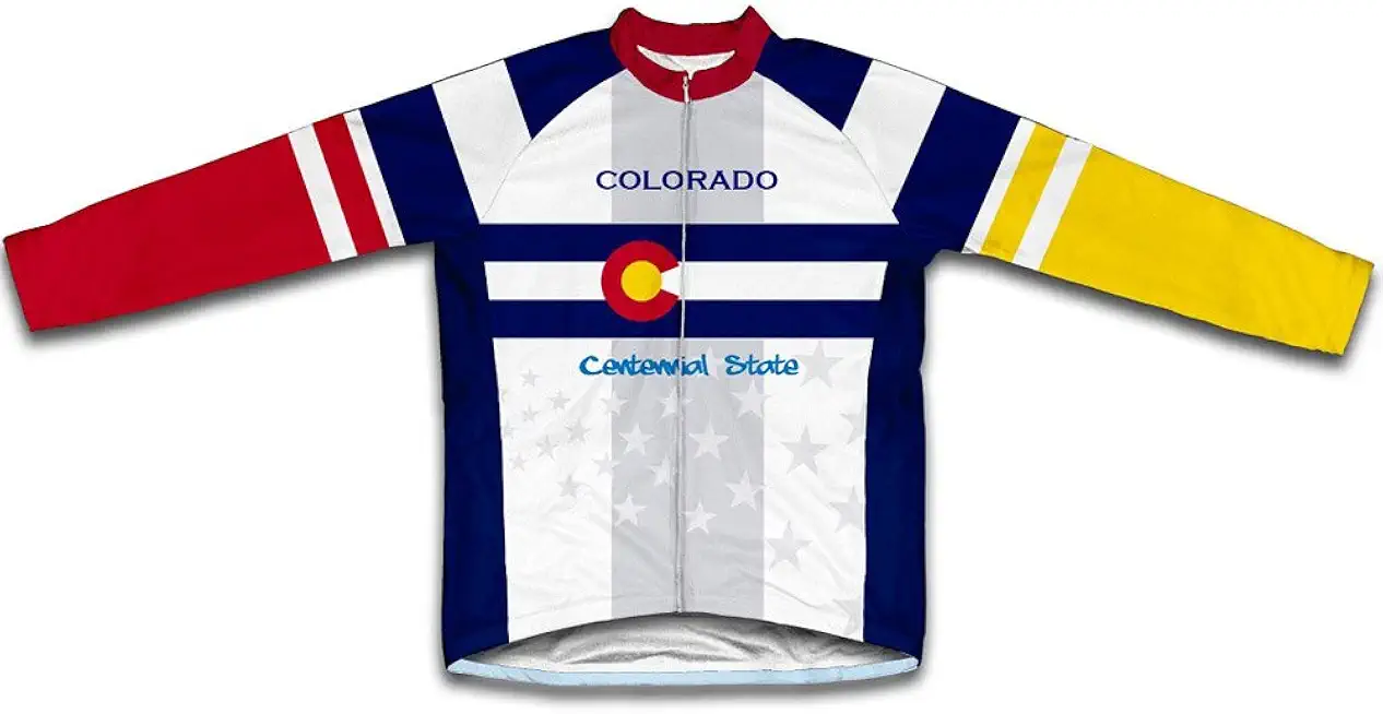 ScudoPro Colorado Flag Winter Thermal Cycling Jersey for Men