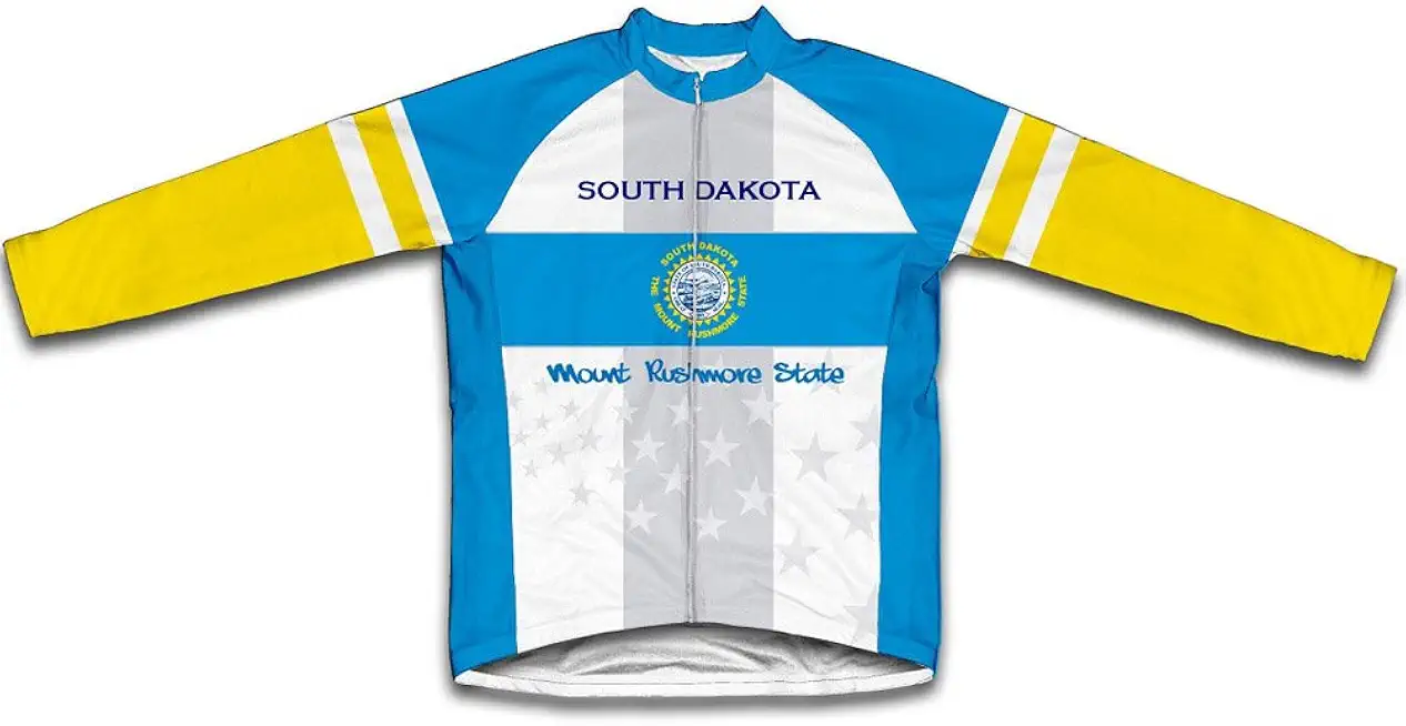 ScudoPro South Dakota Flag Winter Thermal Cycling Jersey for Women