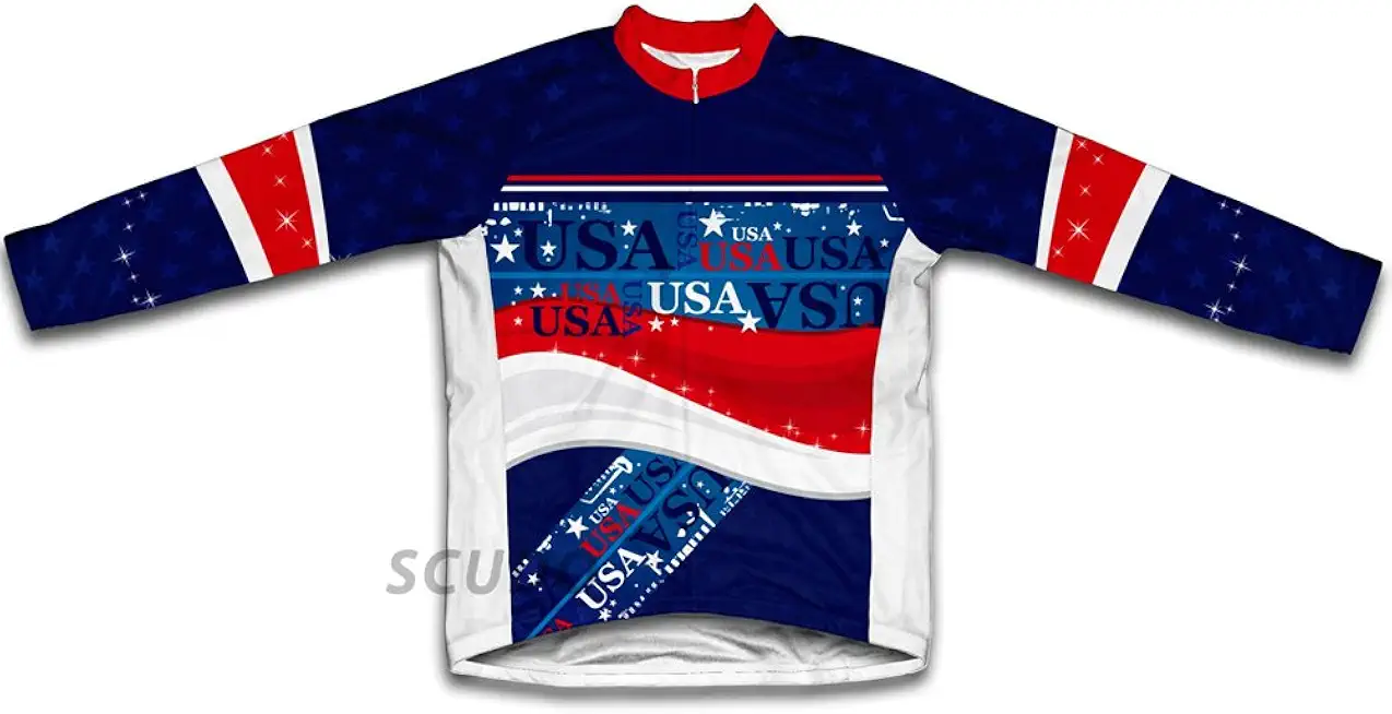ScudoPro USA Winter Thermal Cycling Jersey for Men