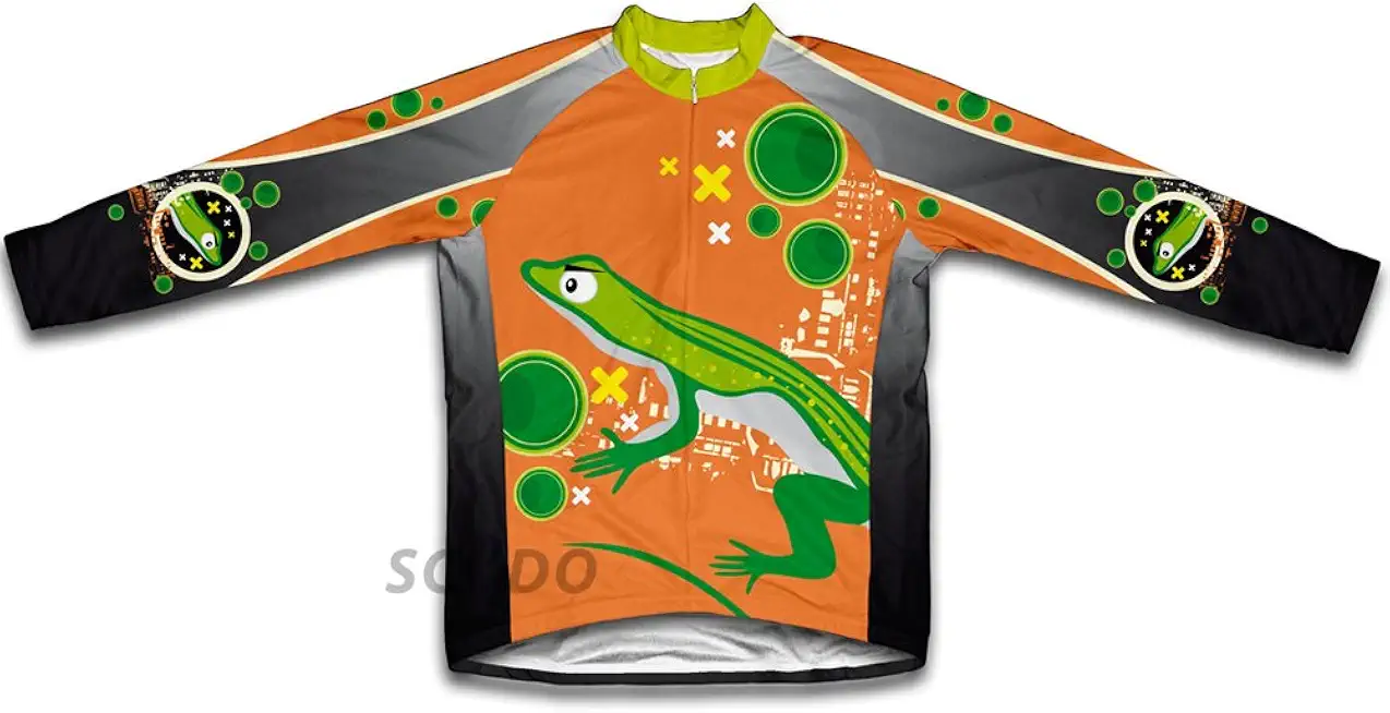 ScudoPro Curious Eyed Lizard Winter Thermal Cycling Jersey for Men
