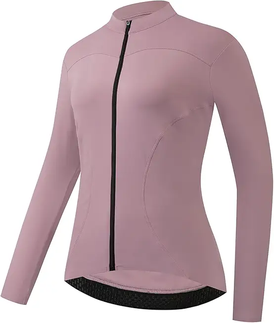 Women’s Nylon Cycling Long Sleeve Jersey-Yoga-Style Athletic Cut,Breathable & Comfortable, 2 Pockets