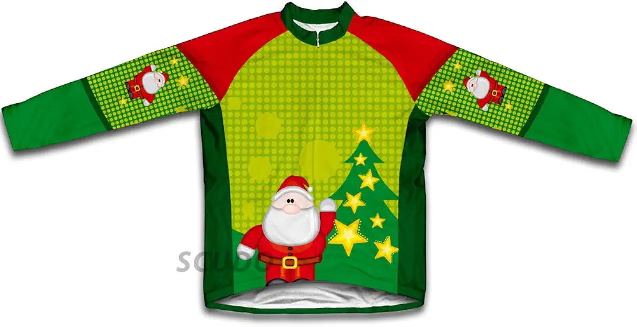 ScudoPro Christmas Santa Winter Thermal Cycling Jersey for Women