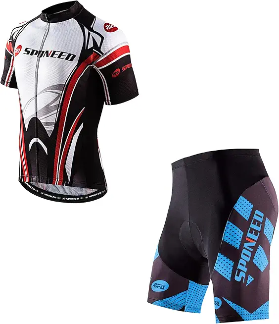 Cycling Shorts for Men Cycle Pants Men's Bicycle Jersey Short Sleeves Gym Breath Cycling Polo Shirts US S