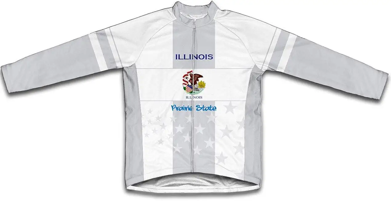 ScudoPro Illinois Flag Winter Thermal Cycling Jersey for Women