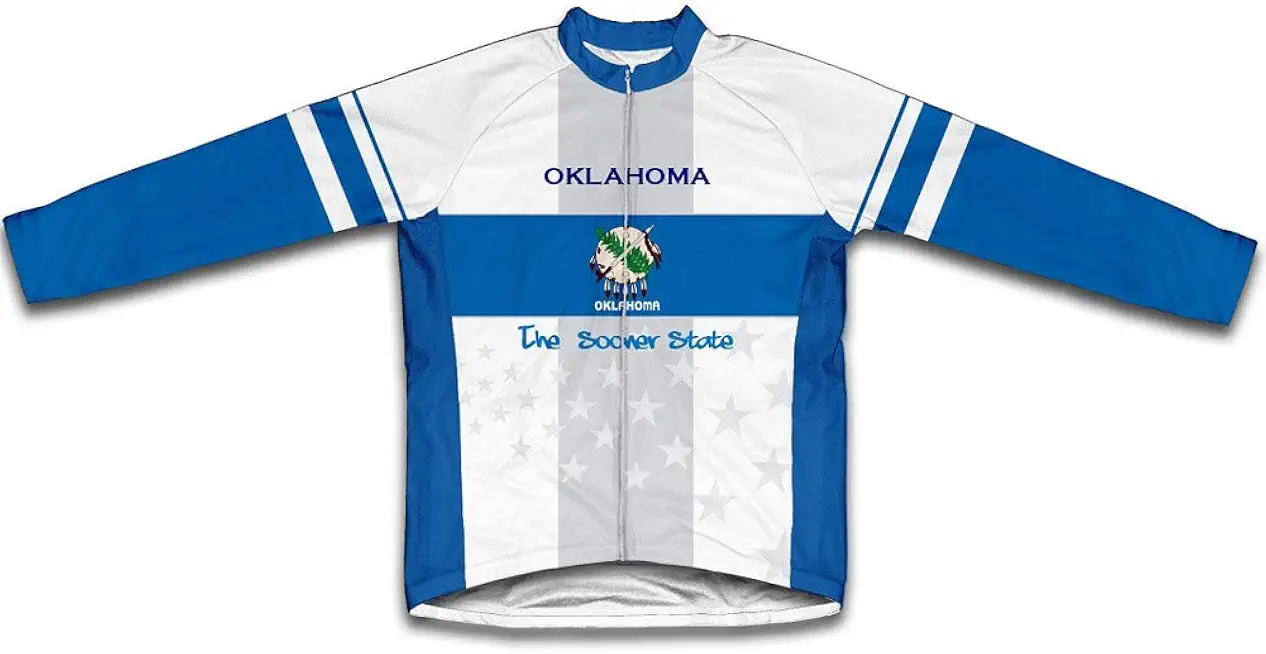 ScudoPro Oklahoma Flag Winter Thermal Cycling Jersey for Men