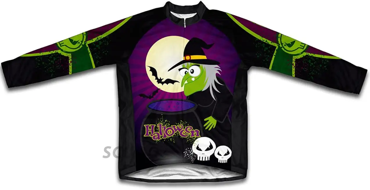 ScudoPro Halloween Witch Winter Thermal Cycling Jersey for Women