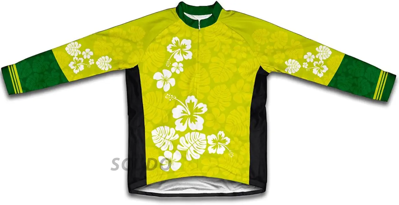 ScudoPro Hawaiian Greens Winter Thermal Cycling Jersey for Women