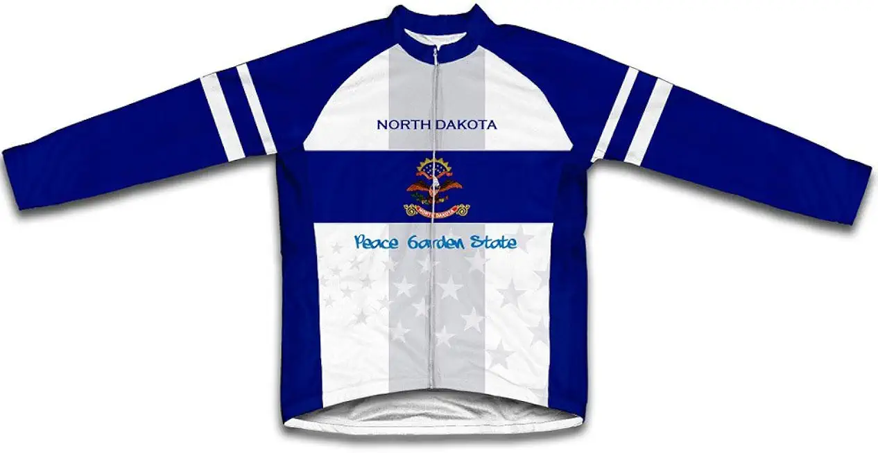 ScudoPro North Dakota Flag Winter Thermal Cycling Jersey for Women