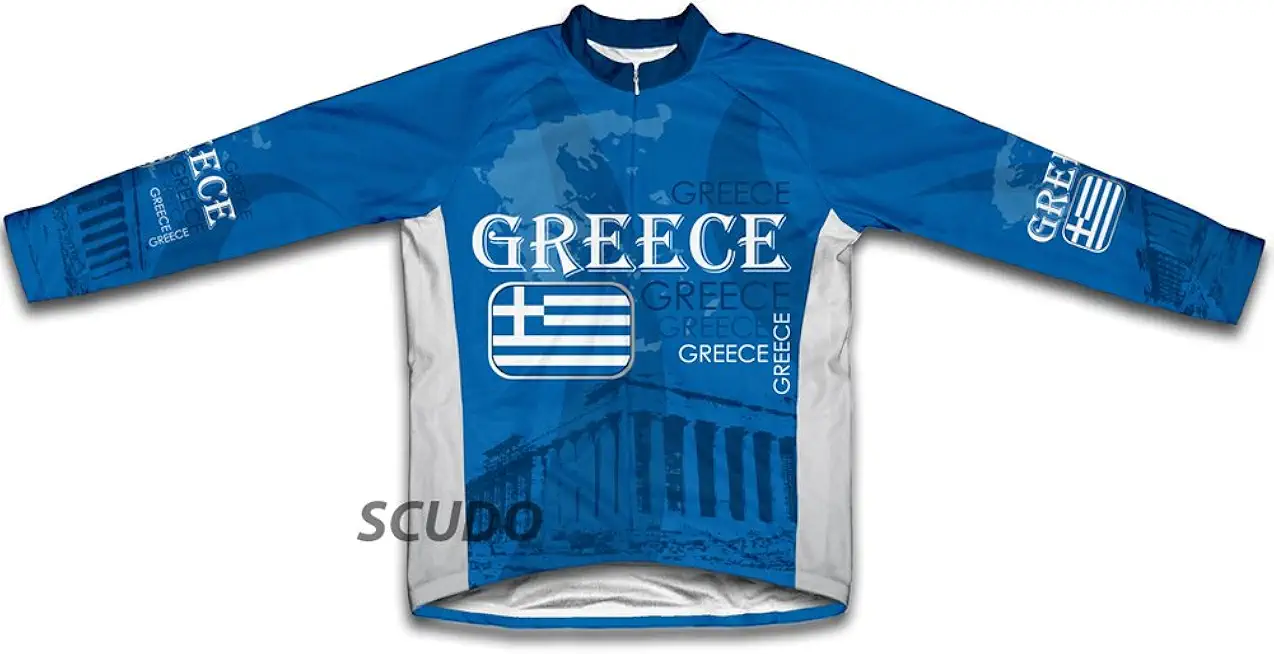 ScudoPro Greece Winter Thermal Cycling Jersey for Men