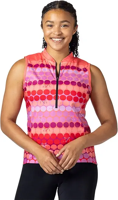 Terry Breakaway Mesh Sleeveless Cycling Jersey Women UPF 50+ 10 Inch Front Zip Relaxed Fit Tank Reg. & Plus Sizes