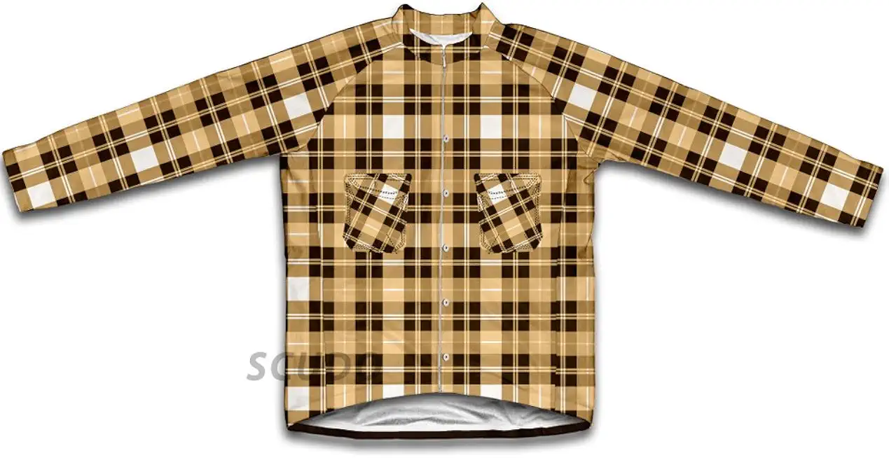 ScudoPro Yellow Plaid Shirt Winter Thermal Cycling Jersey for Women
