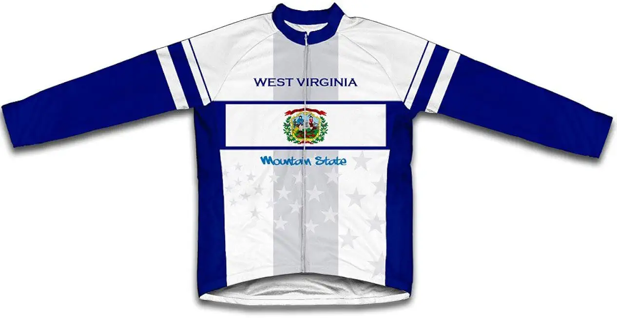 ScudoPro West Virginia Flag Winter Thermal Cycling Jersey for Men