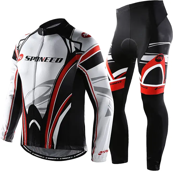 sponeed Men's Bike Jersey Full Sleeve Compression Pants and Jacket