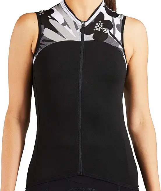 Giordana Women's Lungo Sleeveless Cycling Jersey, Black/White/Grey, S
