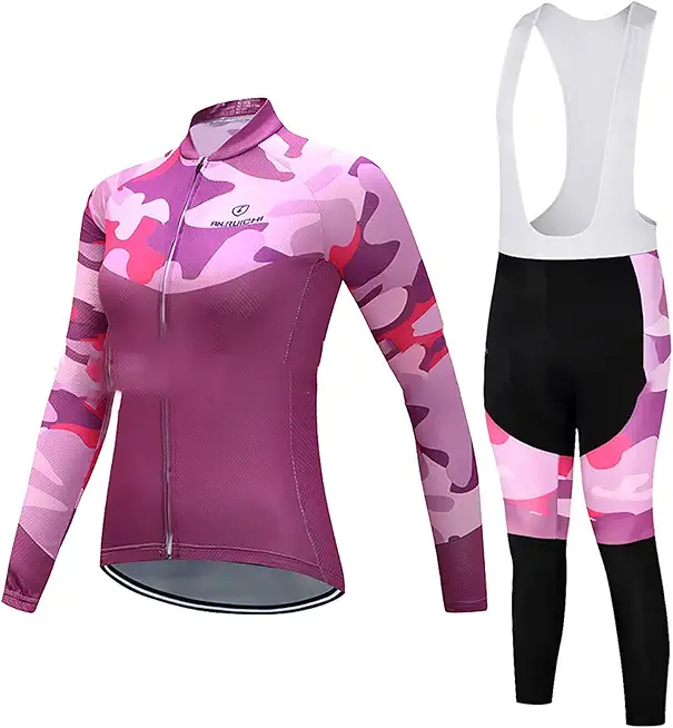 Thermal Fleece Cycling Jersey Set Winter MTB Bike Clothes Outdoor Sports Windproof Riding Long Sleeve + Padded Pants Trousers