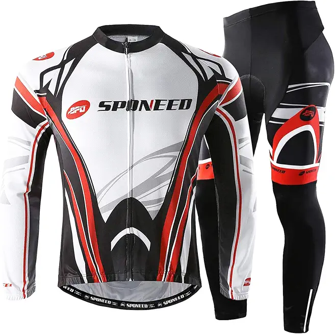 sponeed Men's Cycling Jersey Full Sleeve Riding Wear Long Sleeve T Shirts Pants