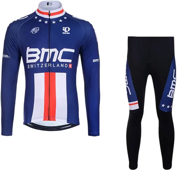 Men's Cycling Jersey Set Bike Jersey Bicycle Winter Thermal Fleece Long Sleeve Suit C2