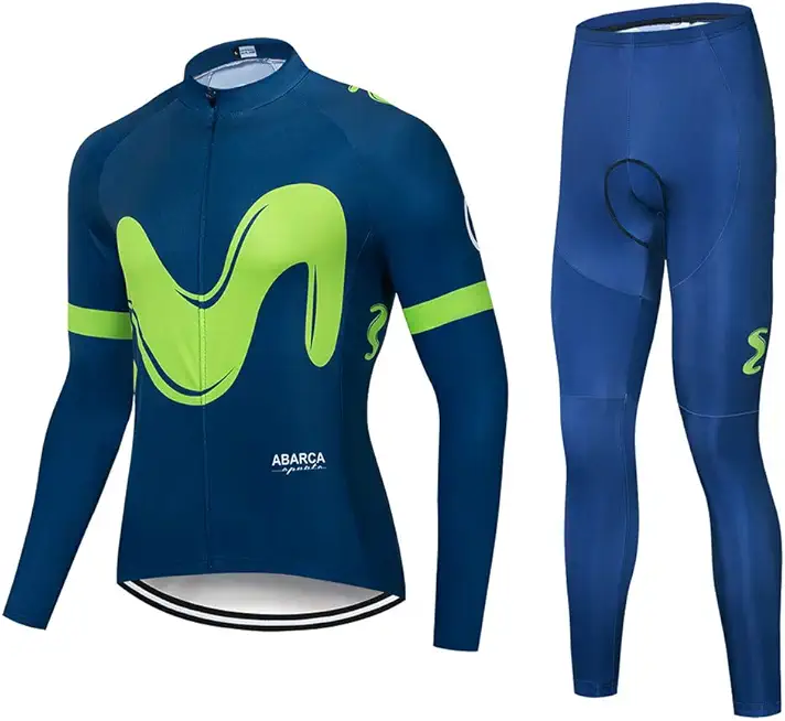 Men's Cycling Jersey Set Bike Jersey Bicycle Winter Thermal Fleece Long Sleeve Suit C206