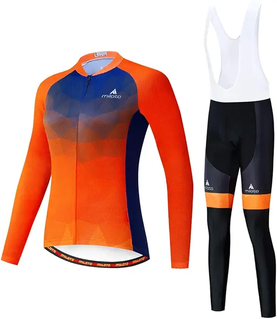 Uriah Women's Cycling Jersey Bib Pants White Sets Long Sleeve Reflective