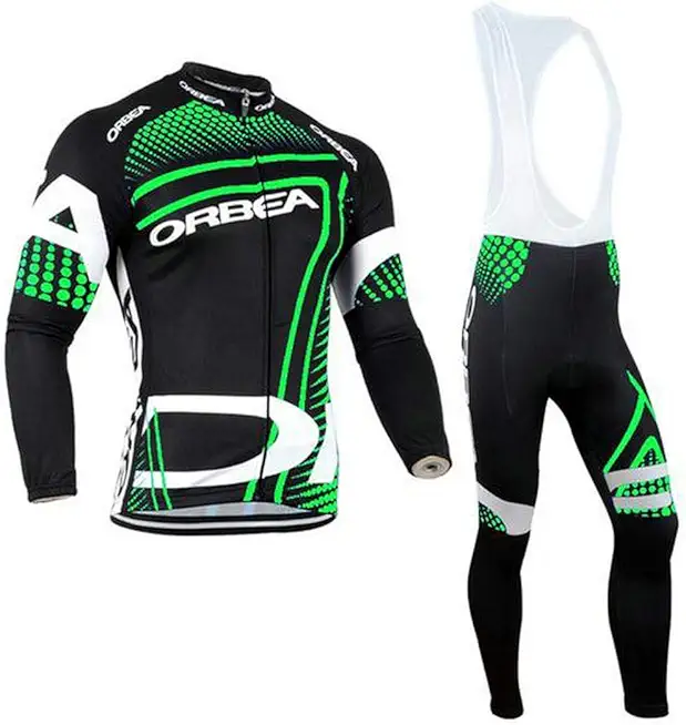Men's Cycling Jersey Set Bike Jersey Bicycle Winter Thermal Fleece Long Sleeve Suit C14
