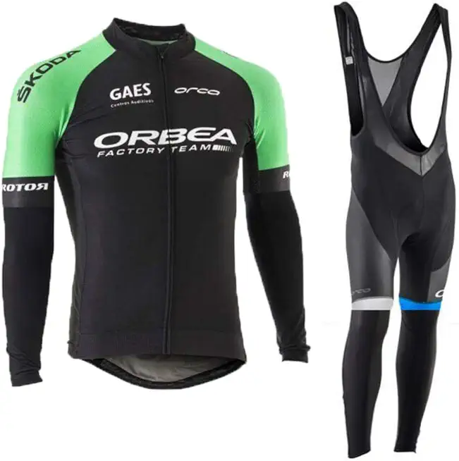 Men's Cycling Jersey Set Bike Jersey Bicycle Winter Thermal Fleece Long Sleeve Suit C13