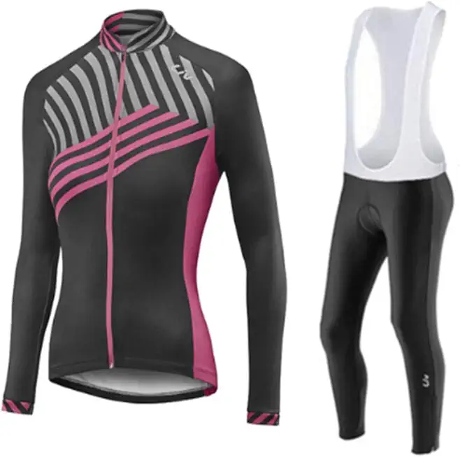 Women's Cycling Jersey Set Bike Jersey Bicycle Winter Thermal Fleece Long Sleeve Suit C23