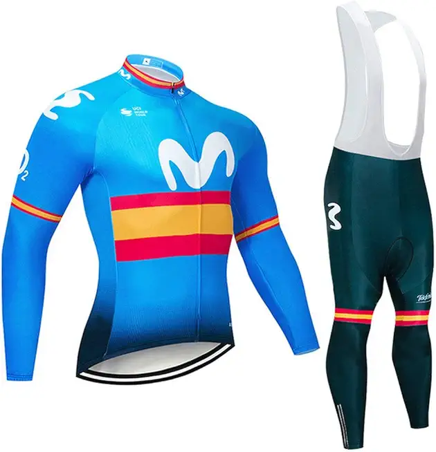 Men's Cycling Jersey Set Bike Jersey Bicycle Winter Thermal Fleece Long Sleeve Suit C12