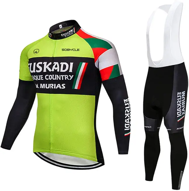 Men's Cycling Jersey Set Bike Jersey Bicycle Winter Thermal Fleece Long Sleeve Suit C5