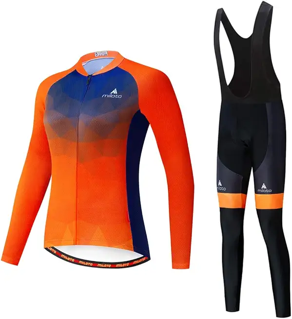 Uriah Women's Cycling Jersey Bib Pants Black Sets Long Sleeve Reflective