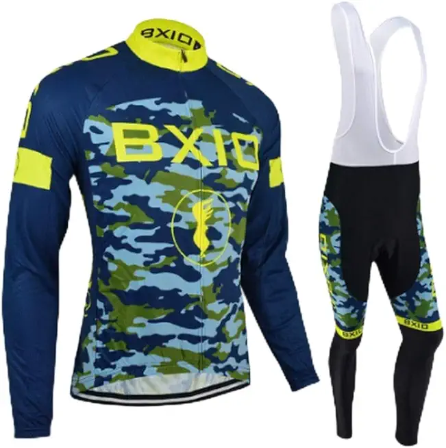 Men's Cycling Jersey Set Bike Jersey Bicycle Winter Thermal Fleece Long Sleeve Suit C212