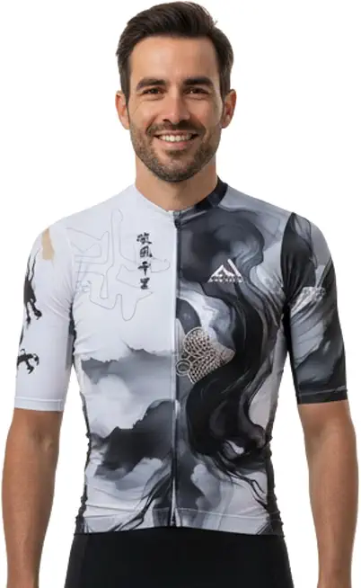 ARVENTO Unisex Cycling Jersey – Performance Fit, Breathable & Quick-Dry Short-Sleeve Road Jersey, 3 Rear Pockets
