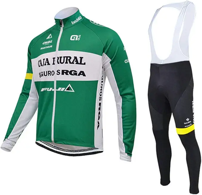 Men's Cycling Jersey Set Bike Jersey Bicycle Winter Thermal Fleece Long Sleeve Suit C6