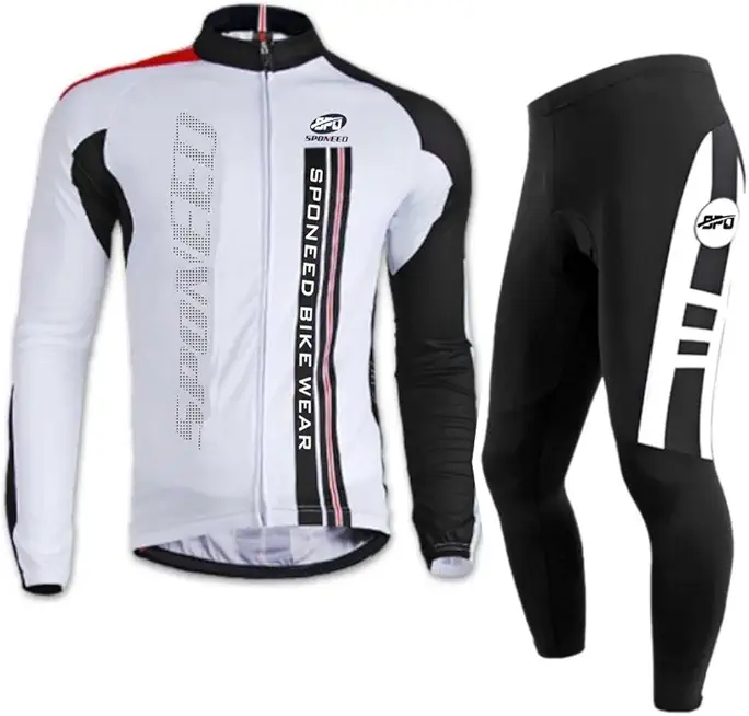 sponeed Men's Cyclist Jersey Long Sleeve Bicycle Uniform Autumn Gel Padded Pants