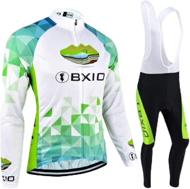 xin666x Women's Cycling Jersey Set Bike Jersey Bicycle Winter Thermal Fleece Long Sleeve Suit C223