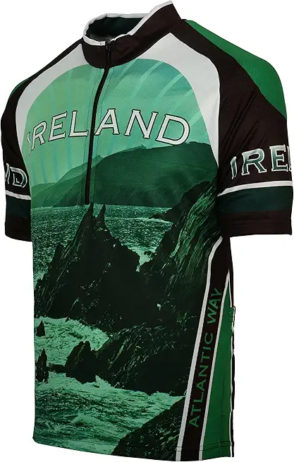 Wild Atlantic Ireland Cycling Jersey (XL) Black/Green