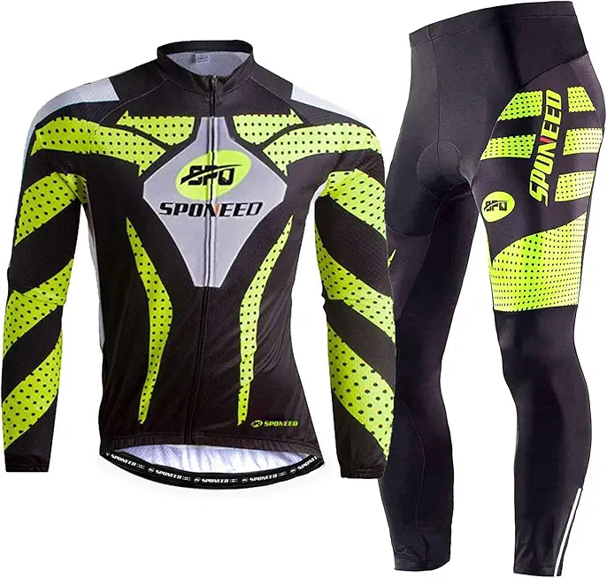 sponeed Men's Cycling Jersey Full Sleeve Riding Wear Long Sleeve T Shirts Pants