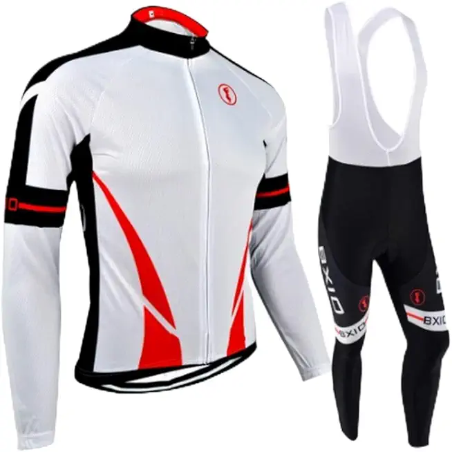 Men's Cycling Jersey Set Bike Jersey Bicycle Winter Thermal Fleece Long Sleeve Suit C213