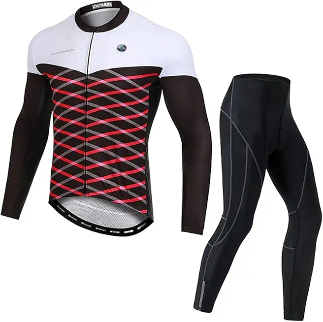 Men's Cycling Clothes Men's Long Sleeve Cycling Jersey Sets Cycling Clothes and 3D Padded Breathable Pant Outdoor Riding Suits Quick Dry Outfits Sportswear Men's Cycling Clothing(XXX-Large)
