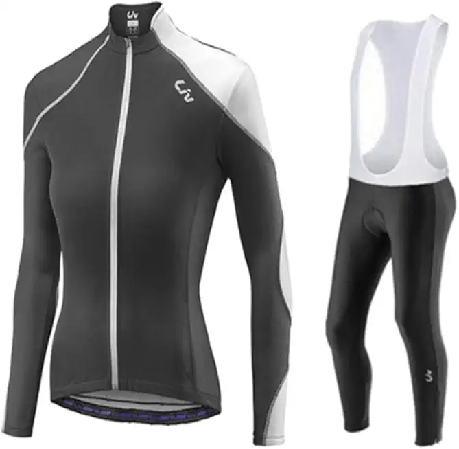 Women's Cycling Jersey Set Bike Jersey Bicycle Winter Thermal Fleece Long Sleeve Suit C24