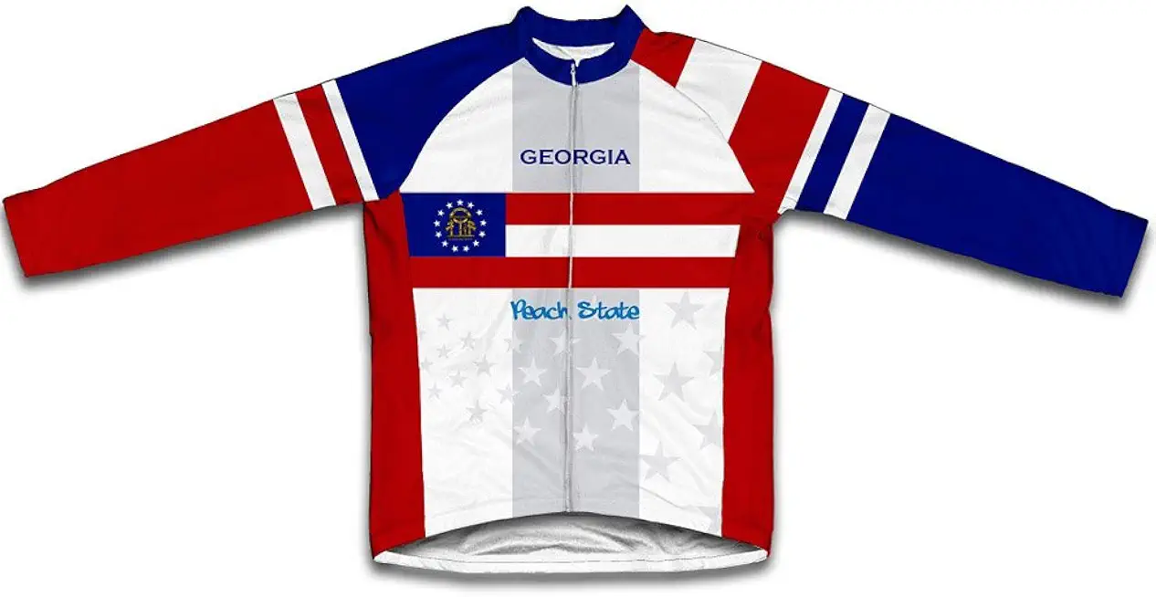 ScudoPro Georgia Flag Winter Thermal Cycling Jersey for Women