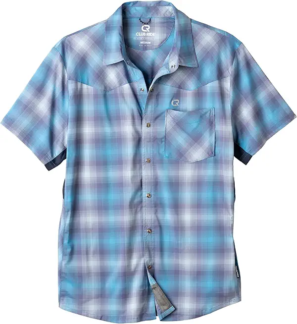 Club Ride Apparel New West Cycling Shirt - Men's Short Sleeve Cycling Jersey - Sport Fit Snap Down Top - 50 UPF Riding Shirt