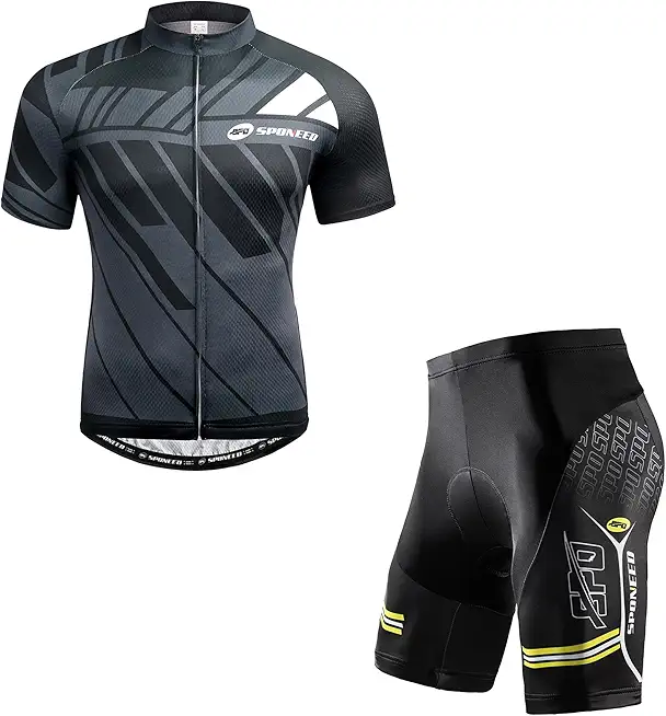 Bicycle Jersey Shorts Men Cycling Short Sleeve Jackets Biking Shirt Cycle Tops Full Zipper US XL