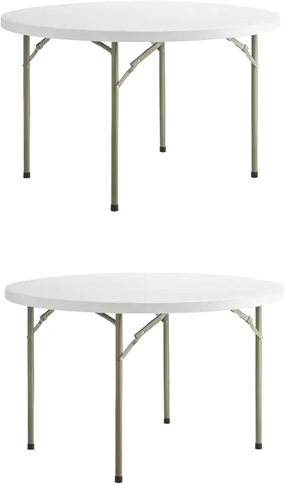 Round Folding Table for Events, Dining, Church, School, Wedding, Backyard Tables (2, 48