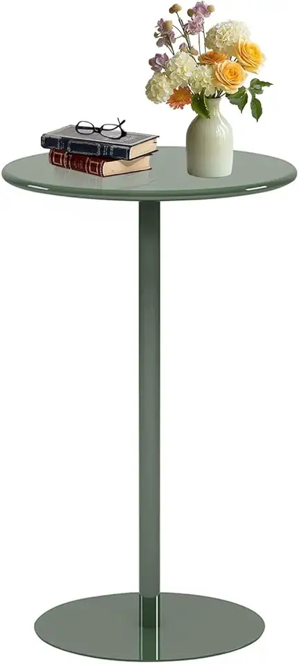 Luyckfrazy Round Dining Table, Counter Height Cocktail Bistro Table for Indoor Outdoor, Green Coffee Tea Drink Tables for Events or Home Use, Easy to Assemble(40x40x50cm)
